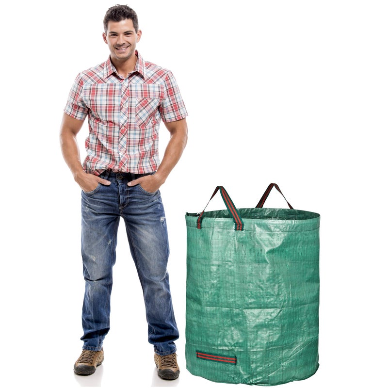 GardenMate حقائب نفايات الحدائق القابلة لإعادة الاستخدام من جاردن ميت 3 عبوات سعة 72 جالون (H30، D26 بوصة) - حقائب نفايات الفناء - Image 2
